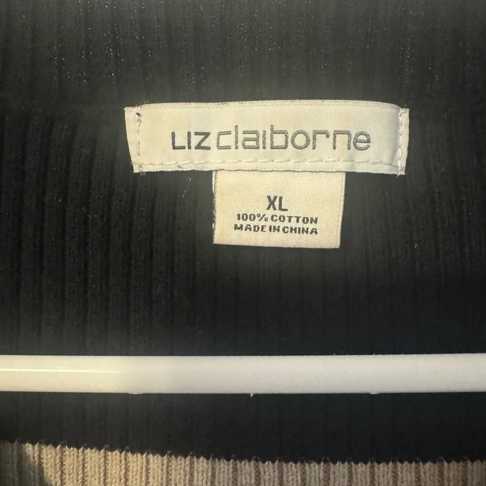 🧶 Liz Claiborne Women’s Striped Cotton Sweaters – Size XL (Lot of 2) - Picture 9 of 12
